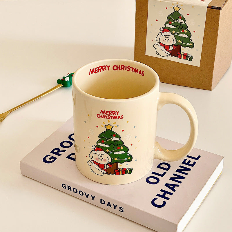 Christmas Limited-Christmas Rabbit Mug Ceramic Mug Korean Ins Cartoon Coffee Mug Cute Girl Heart