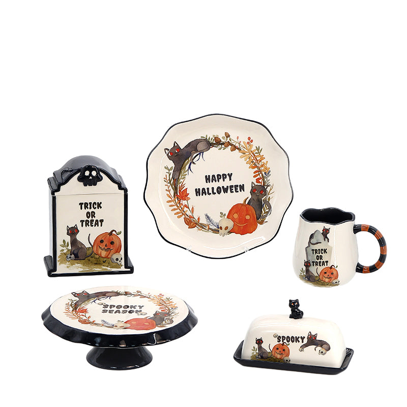 Ceramic Dinnerware Set Halloween Dinner Plate Cake Plate Kitchenware