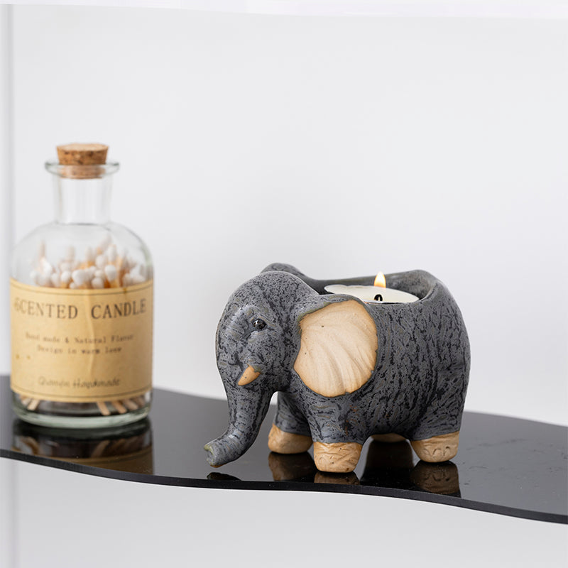 Elephant Plant Window Box Dark Mini Ceramic Planter Cute Animal Succulent Planter Planter Decoration