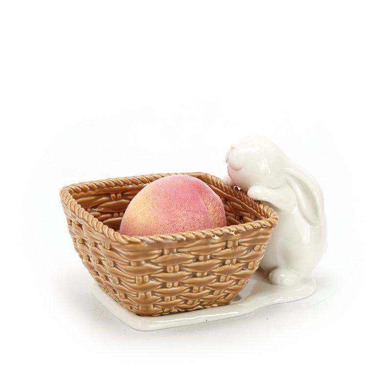 Handmade custom design fruit and vegetable bread basket woven ceramic storage basket