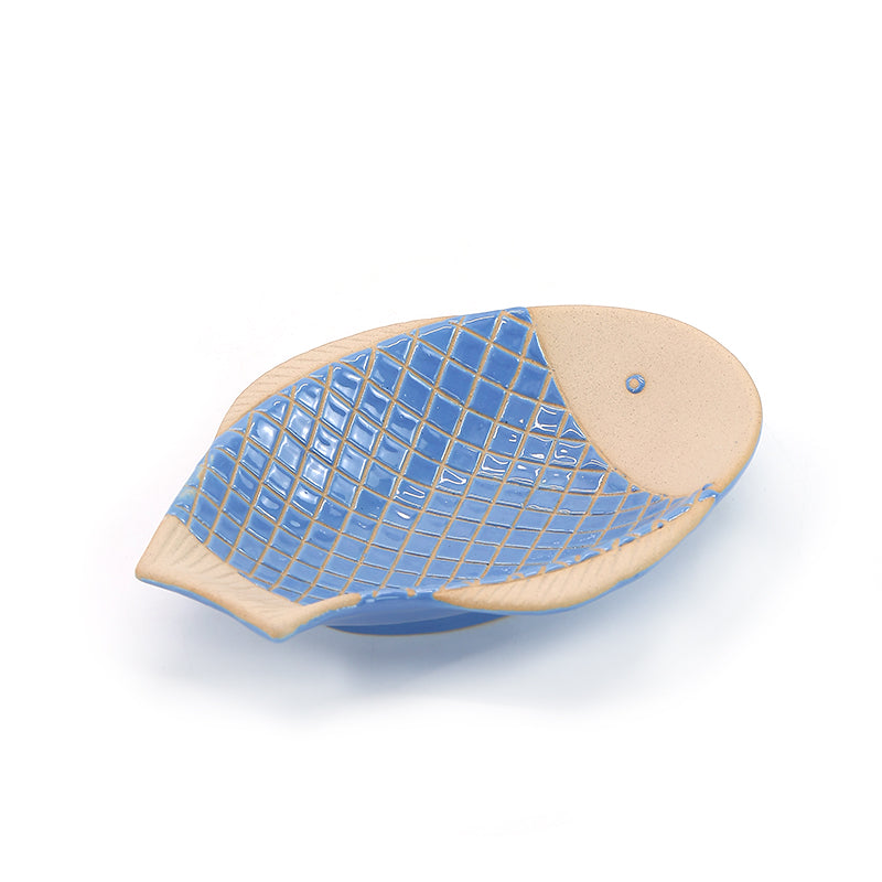 Factory direct high quality glazed small fish shaped ceramic dish plates