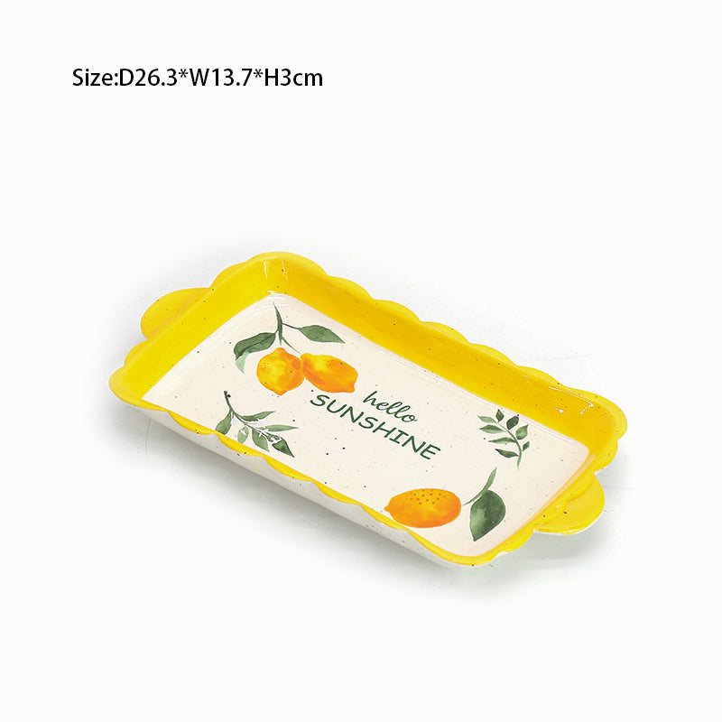 Cartoon 3D Fruit Design Ceramic Teacup Cute Coffee Mug Tableware Sets Ceramic Plate Ceramic Bowl Tableware