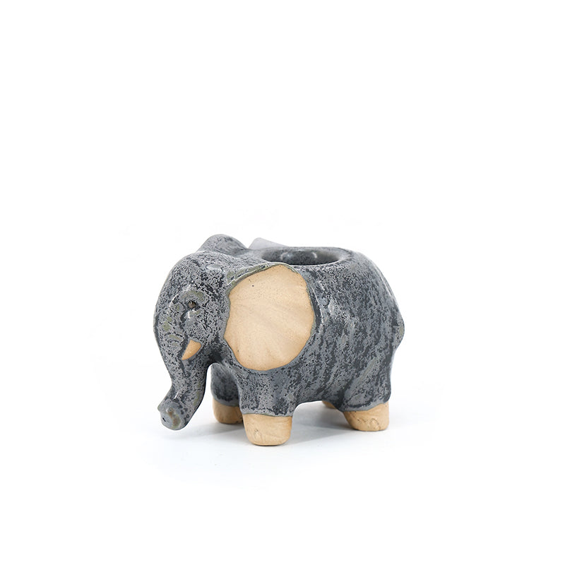Elephant Plant Window Box Dark Mini Ceramic Planter Cute Animal Succulent Planter Planter Decoration