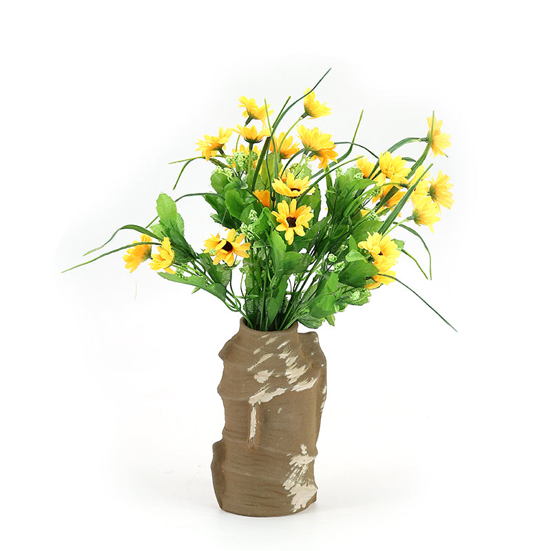 High quality customizable art crinkly design flower arrangement vase unique home decoration ceramic vase