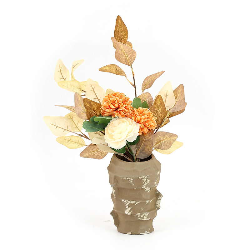High quality customizable art crinkly design flower arrangement vase unique home decoration ceramic vase