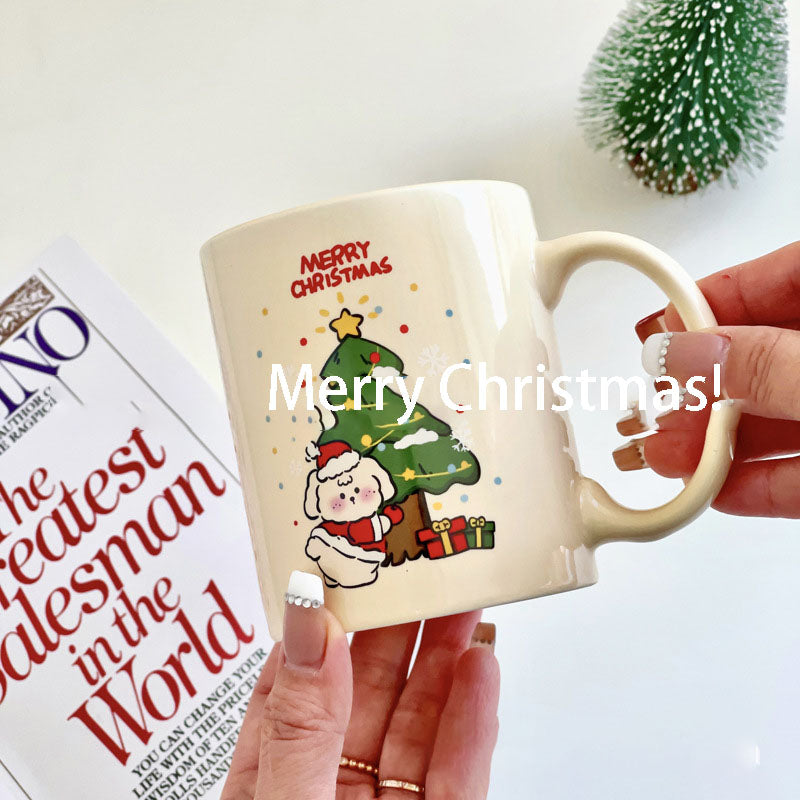 Christmas Limited-Christmas Rabbit Mug Ceramic Mug Korean Ins Cartoon Coffee Mug Cute Girl Heart