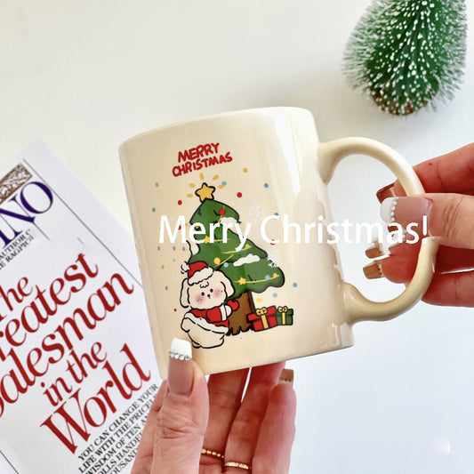 Christmas Limited-Christmas Rabbit Mug Ceramic Mug Korean Ins Cartoon Coffee Mug Cute Girl Heart