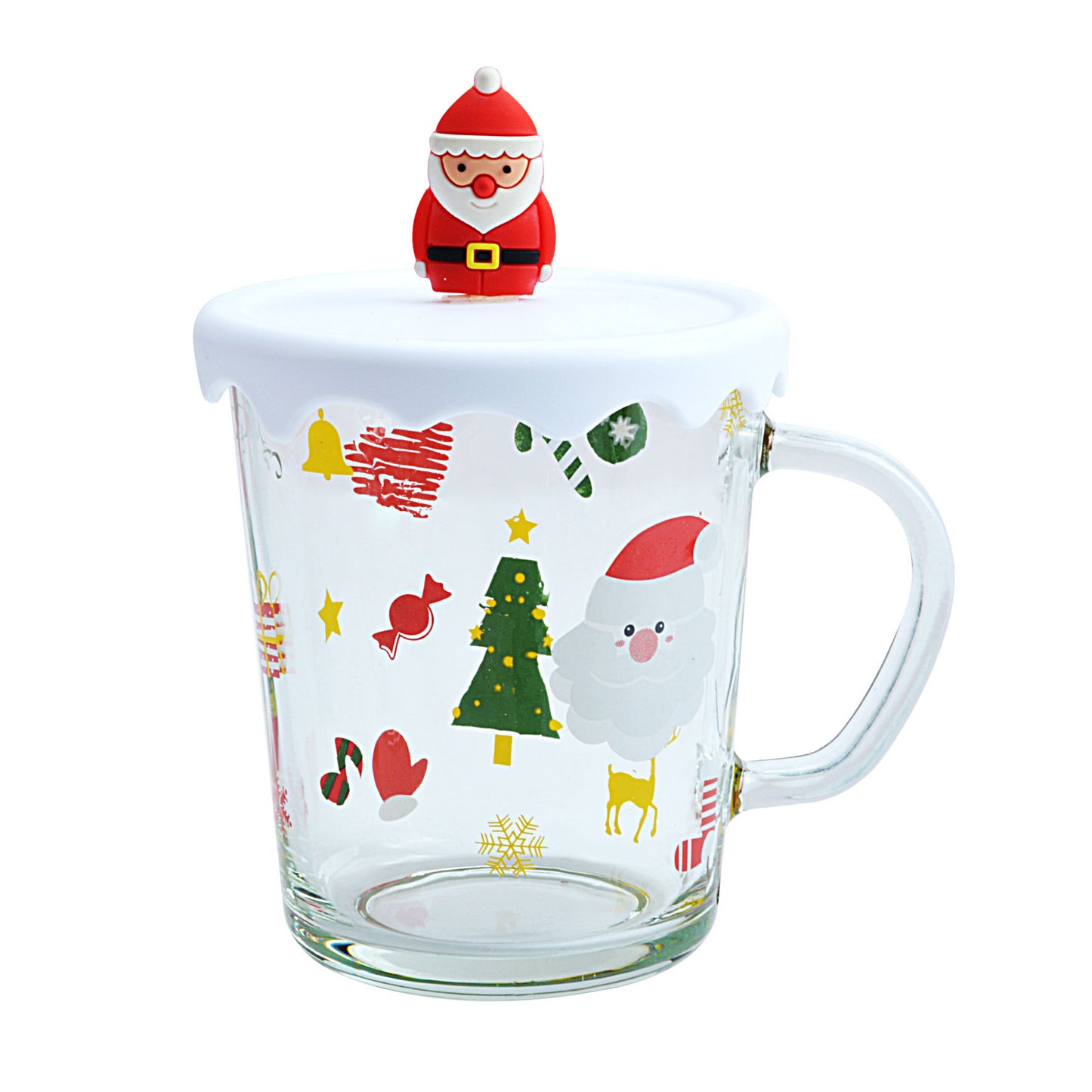 Creative Father Christmas Glass Mug Girls High-value Cartoon Mug Students Cute Coffee Mug Companion Mugs
