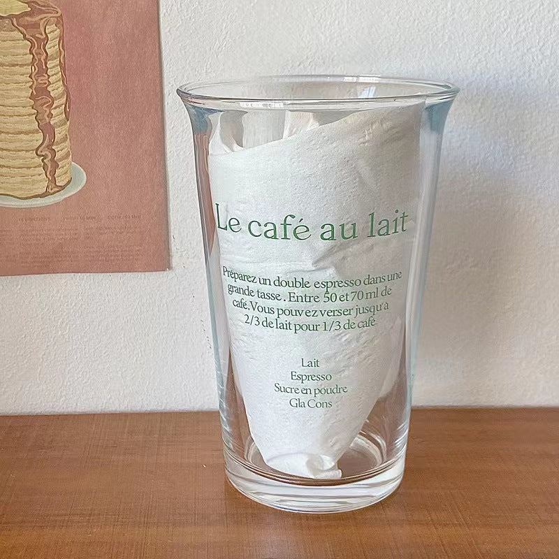 Ins Style Glass Coffee Mug Americano Latte Cup Cold Brew Mug Netflix Mugs