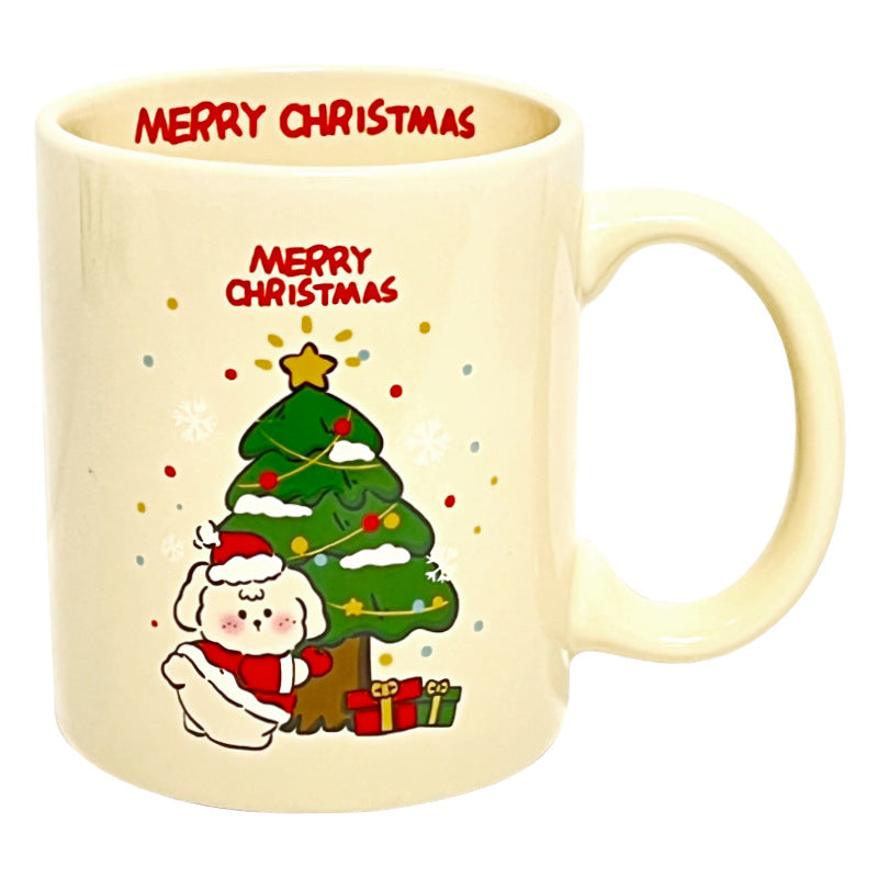 Christmas Limited-Christmas Rabbit Mug Ceramic Mug Korean Ins Cartoon Coffee Mug Cute Girl Heart