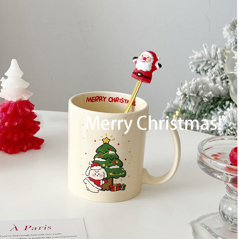 Christmas Limited-Christmas Rabbit Mug Ceramic Mug Korean Ins Cartoon Coffee Mug Cute Girl Heart