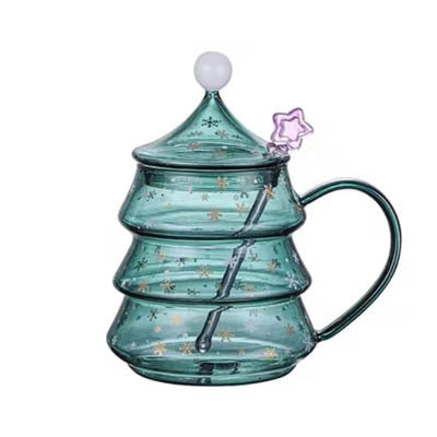 Creative High Temperature Christmas Glass Cup Cute Star Wishes Double Layer Cup Breakfast Milk Gift Water Mug Mark Coffee Mug