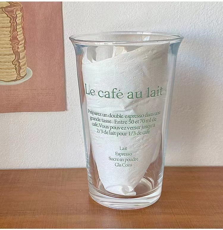 Ins Style Glass Coffee Mug Americano Latte Cup Cold Brew Mug Netflix Mugs