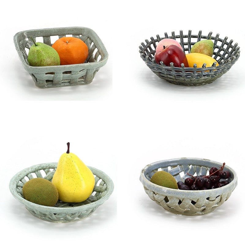 Handmade Kitchen Fruit Basket Vegetable Drain Storage Basket Decoration