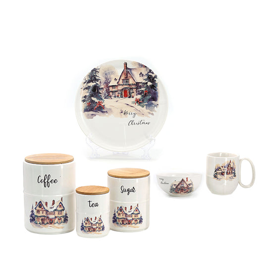 Ceramic Dinnerware Set Ceramic tableware set Christmas series kitchen supplies ceramic kitchenware