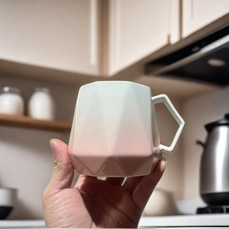 High-color Gradient Mug Companion Gift Women Mug Home Design Ceramic Mug Couple Breakfast Mug Gift