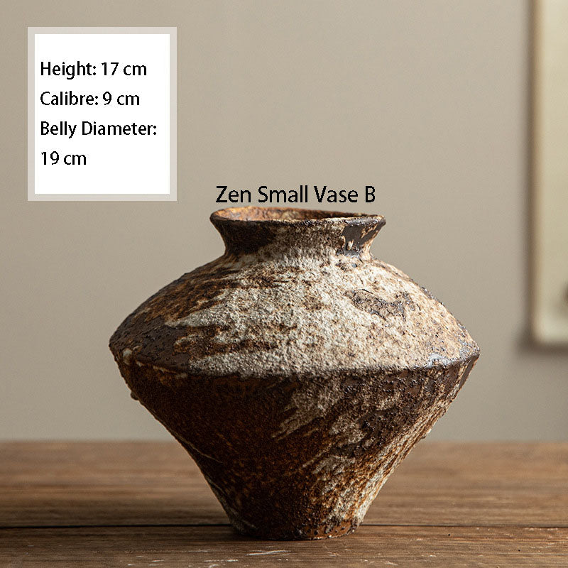 Jingdezhen Retro Nostalgia Ceramic Vase Wabi-Sabi Style Zen Arrangement Flower Arrangement B&B Hotel Handmade Large Rough Pottery Jar