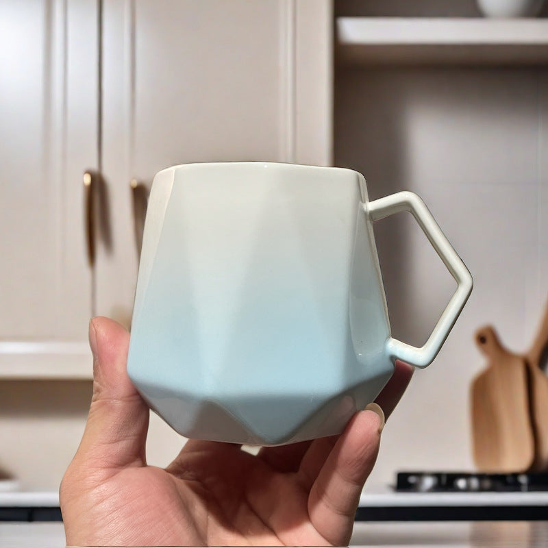 High-color Gradient Mug Companion Gift Women Mug Home Design Ceramic Mug Couple Breakfast Mug Gift