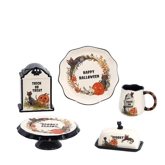 Ceramic Dinnerware Set Halloween Dinner Plate Cake Plate Kitchenware