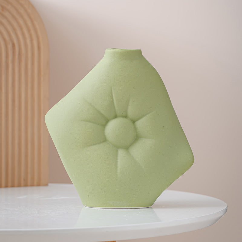 Holding Pillow Vase Ceramic Ornament Vase Ceramic Premium Sense Crafts Home Decoration Factory Direct Sale