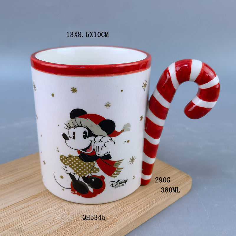 Europe and The United States Creative Inverted Hand- Painted Ceramic Father Christmas Mug Embossed Ceramic Christmas Decoration Mugs