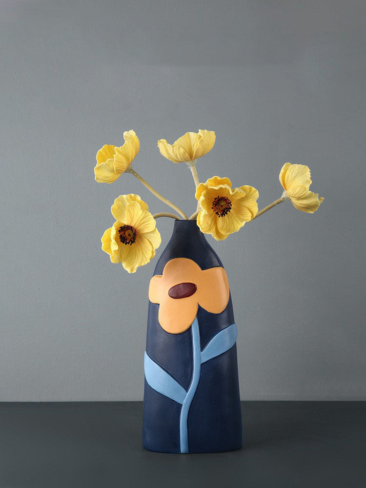 Scandinavian Morandi Painted Ceramic Vase Living Room Flower Arrangement Creative Home Accessories