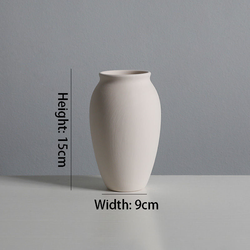Antique Vases Plain Embryo Ceramics Ins Style High Value Flower Arrangement Wine Cabinet Decorations Ornaments Crafts