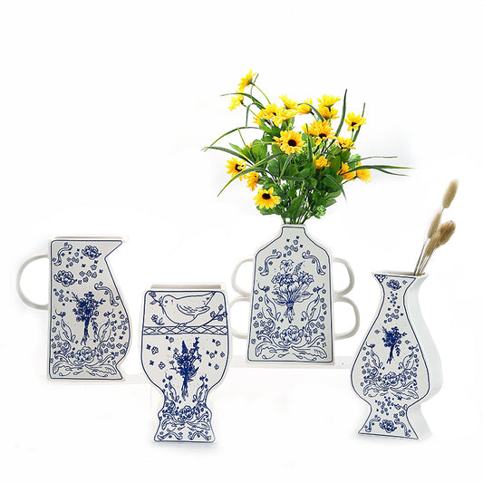 Ceramic vase modern handicraft vase personalized design blue and white porcelain