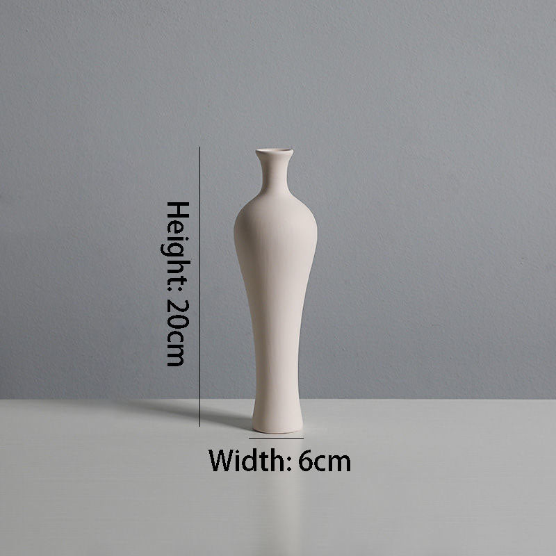 Antique Vases Plain Embryo Ceramics Ins Style High Value Flower Arrangement Wine Cabinet Decorations Ornaments Crafts