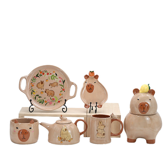 Kapybara Dinnerware Set Hot selling sets tableware dinnerware dinner set for luxury china dishes set melamine plastic plates sets dinner set plates and bowls with spoon and tea cup