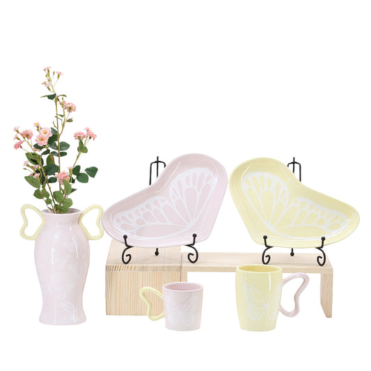 Butterfly Tableware Sets Wholesale Butterfly Tableware  Design Ceramic Tableware  Tableware Sets Luxury Tableware  Fine Bone China Plate Dinnerware Set