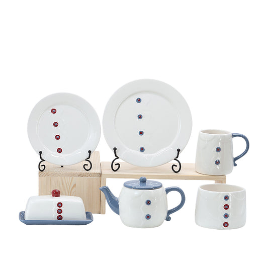 Cartoon 3D  Button Series Ceramic Tableware Ceramic Teacup Tableware Sets Ceramic Plate Ceramic Bowl Tableware