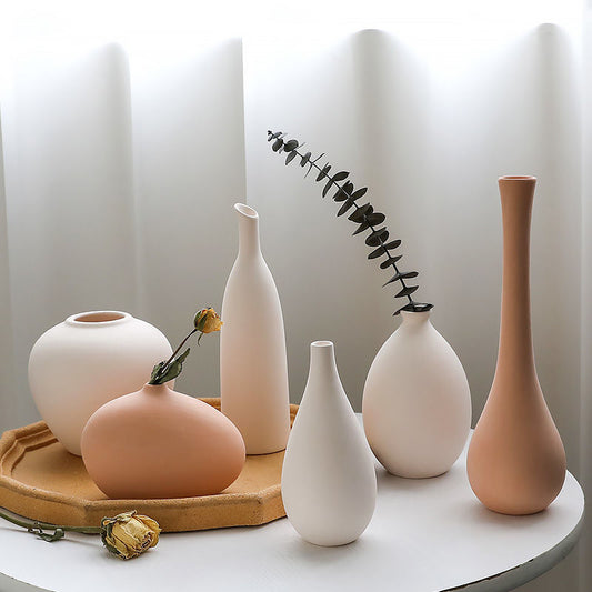 Antique Vases Plain Embryo Ceramics Ins Style High Value Flower Arrangement Wine Cabinet Decorations Ornaments Crafts