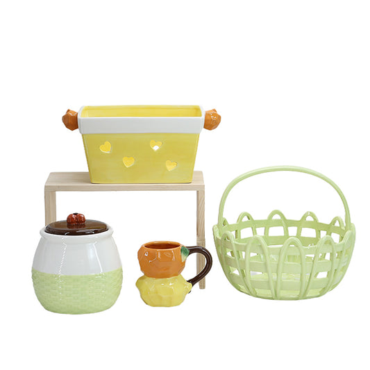 Ceramic fruit basket ceramic mug ceramic kitchenware ceramic fruit basket bowl set porcelain dining table kitchen fruit basket