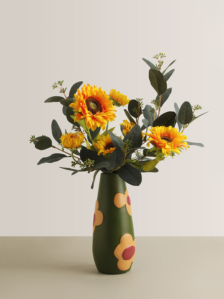 Scandinavian Morandi Painted Ceramic Vase Living Room Flower Arrangement Creative Home Accessories