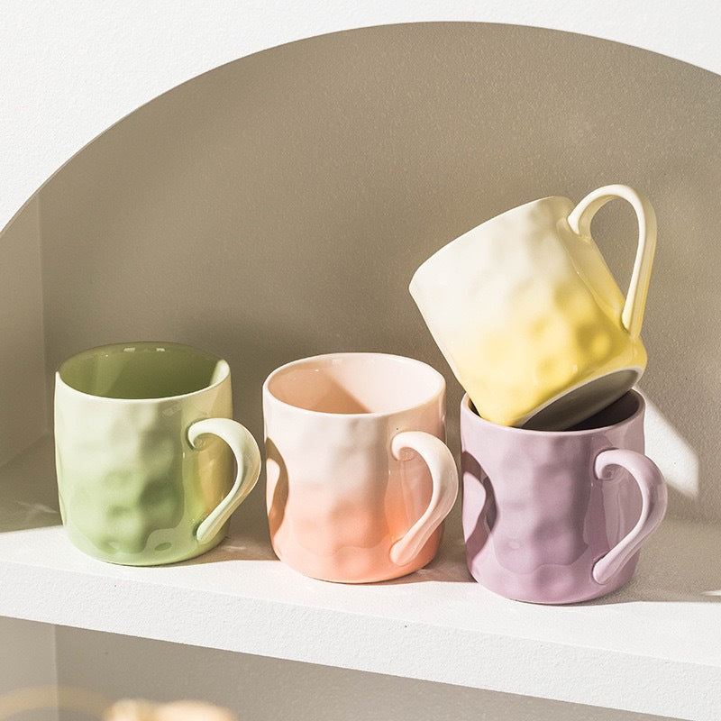 High-color Gradient Mug Companion Gift Women Mug Home Design Ceramic Mug Couple Breakfast Mug Gift