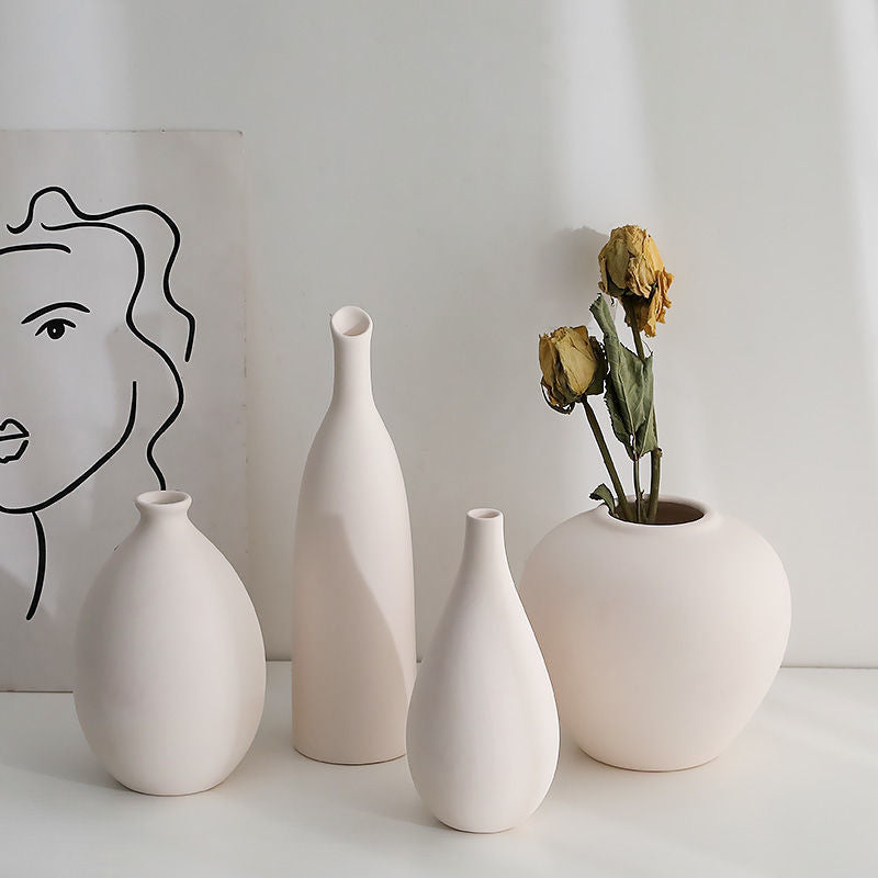 Antique Vases Plain Embryo Ceramics Ins Style High Value Flower Arrangement Wine Cabinet Decorations Ornaments Crafts