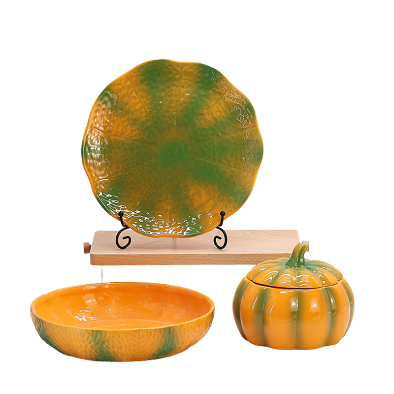 Pumpkin Cutlery Set Modern Kitchen Cutlery Set Luxury pumpkin shape pumpkin colour high quality ceramic