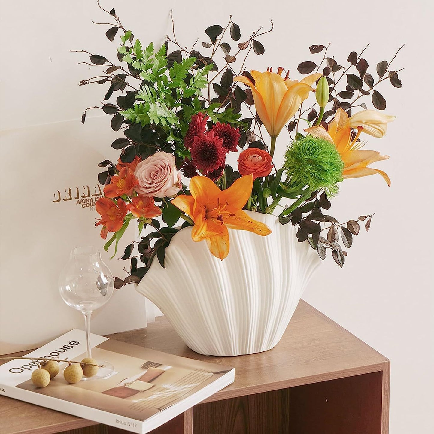 Vase Ceramic Flower Arrangement Premium Creative Vase Medieval Ins Style High-value Shell Ceramic Vase Ornament