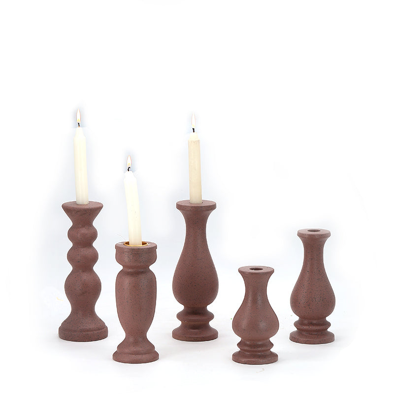 Ceramic Candle Holders Set of 5, Creative Modern Knot Candlestick Holder Set, Table Centerpiece Taper Candle Holders Desktop Decoration for Home Decor, Wedding, Dinning, Party