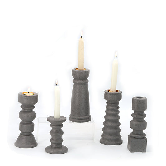 Set of 5 Ceramic Candle Holders,Minimalist Style, Candle Burning Display Holder,for for Home Decorations, Wedding Parties, Festival Celebrations.