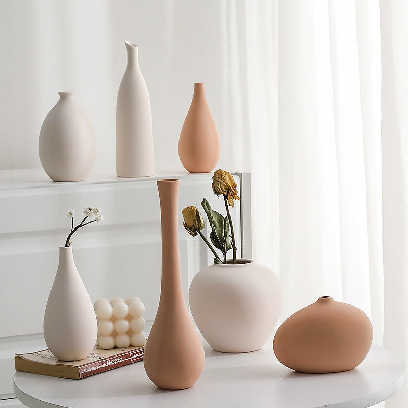 Antique Vases Plain Embryo Ceramics Ins Style High Value Flower Arrangement Wine Cabinet Decorations Ornaments Crafts