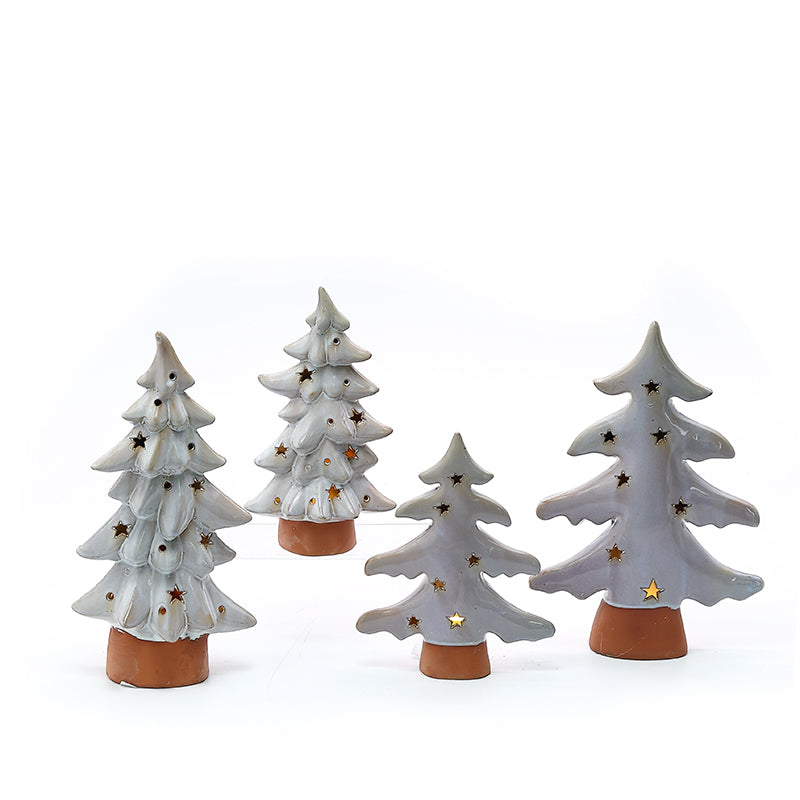 Ceramic lamp crafts Christmas tree LED small lights