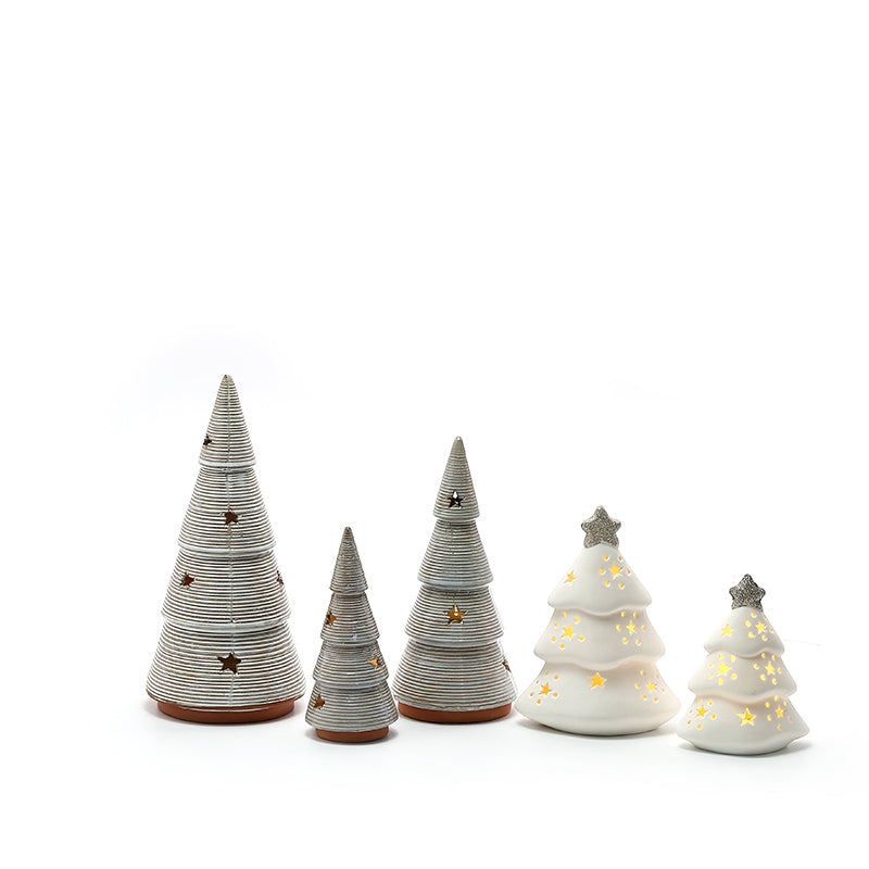Ceramic lamp crafts Christmas tree LED small lights