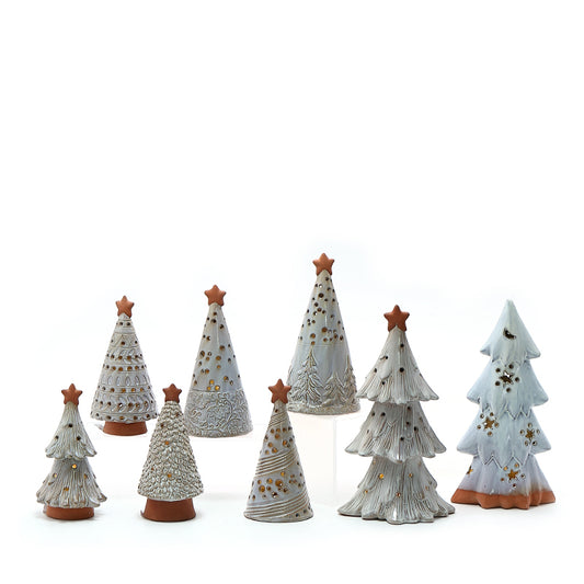 Ceramic lamp crafts Christmas tree LED small lights