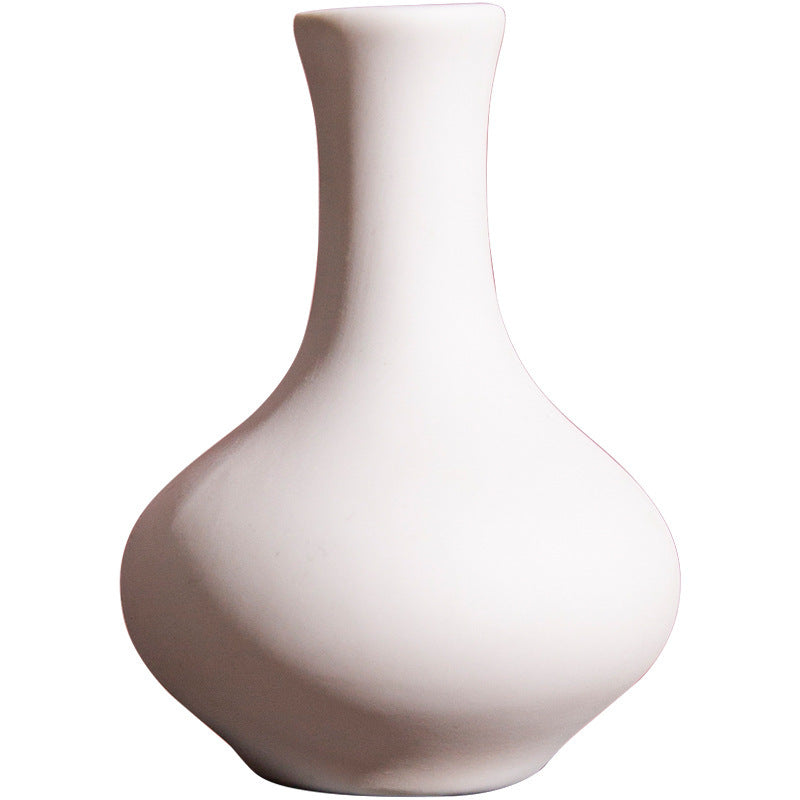 Ins Flower Arrangement Ceramic Small Vase White Vase Crafts Flower Arrangement Aromatherapy Vase Living Room Ceramic Wholesale