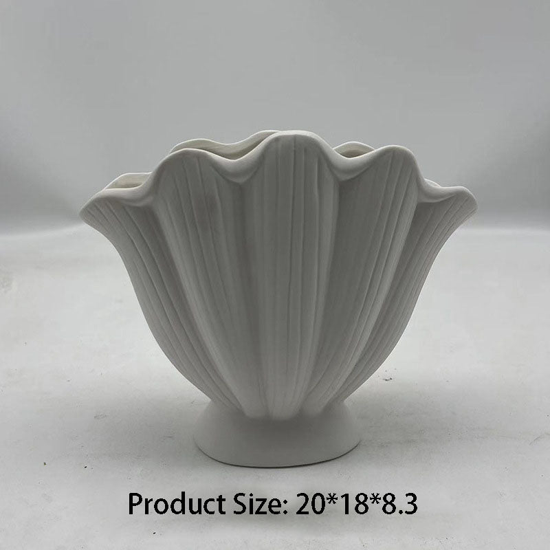 Vase Ceramic Flower Arrangement Premium Creative Vase Medieval Ins Style High-value Shell Ceramic Vase Ornament