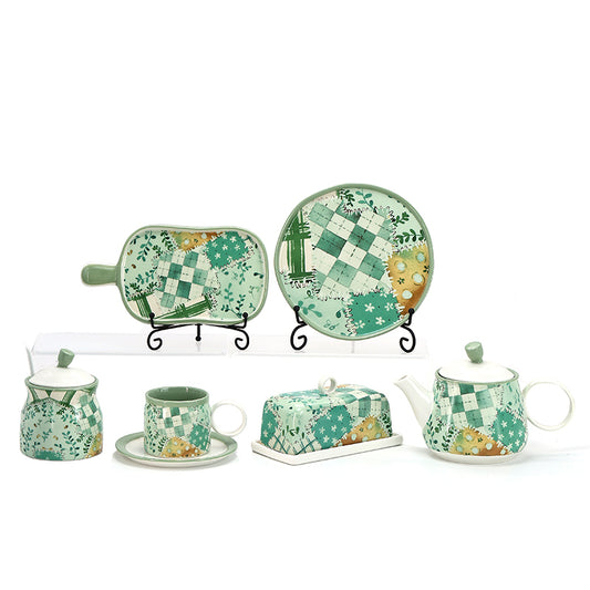 Ceramic Dinnerware Set Modern tableware green small fresh