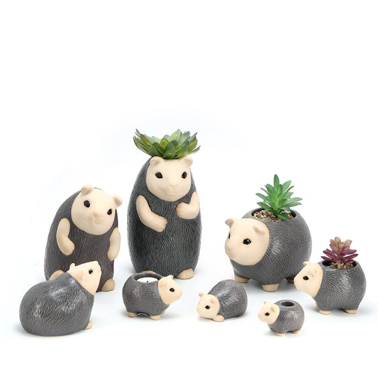 Small Ceramic Flower Pot, Vintage Animal Flower Pot Ceramic Flower Pot Succulent Plant Pot Cactus Pot, Office Home Desktop Decoration - Plants (Hedgehog Pots) Not Included