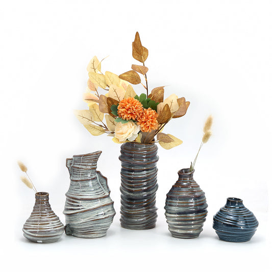Modern Rustic Farmhouse  Ceramic Vase Terrocatta  and  Color Flower Vase Home Accessories Accents Table Centerpiece